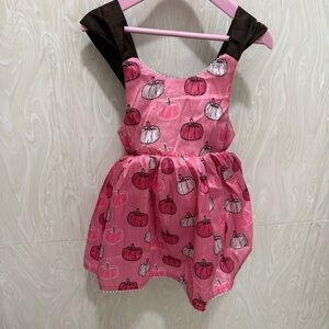 OhShana! Pink Pumpkin Print Dress Halloween Fall Autumn 3T Oh Shana